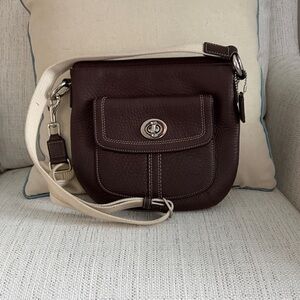 Coach leather Beige and Purple interior Crossbody Bag